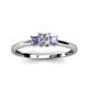 2 - Eadlin Princess Cut Diamond and Tanzanite Three Stone Engagement Ring 