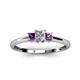 2 - Eadlin Princess Cut Diamond and Amethyst Three Stone Engagement Ring 
