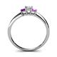 4 - Eadlin Princess Cut Diamond and Amethyst Three Stone Engagement Ring 