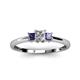 2 - Eadlin Princess Cut Diamond and Iolite Three Stone Engagement Ring 