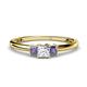 1 - Eadlin Princess Cut Diamond and Iolite Three Stone Engagement Ring 