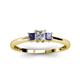2 - Eadlin Princess Cut Diamond and Iolite Three Stone Engagement Ring 