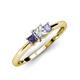 3 - Eadlin Princess Cut Diamond and Iolite Three Stone Engagement Ring 