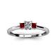 2 - Eadlin Princess Cut Diamond and Red Garnet Three Stone Engagement Ring 