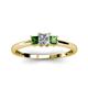 2 - Eadlin Princess Cut Diamond and Green Garnet Three Stone Engagement Ring 