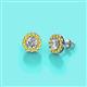 2 - Bernice Round Diamond and Yellow Sapphire Stud Earrings 
