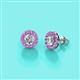 2 - Bernice Round Diamond and Amethyst Stud Earrings 