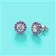 2 - Bernice Round Diamond and Iolite Stud Earrings 