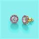 2 - Bernice Round Diamond and Iolite Stud Earrings 