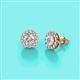 3 - Bernice 0.90 ctw Round White Sapphire Halo Stud Earrings 