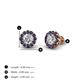 3 - Bernice Round Diamond and Blue Sapphire Stud Earrings 