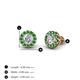 3 - Bernice Round Diamond and Green Garnet Stud Earrings 