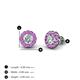 3 - Bernice Round Diamond and Amethyst Stud Earrings 