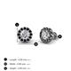 3 - Bernice Round Black and White Diamond Stud Earrings 