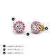 3 - Bernice Round Diamond and Pink Sapphire Stud Earrings 