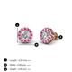 3 - Bernice Round Diamond and Pink Sapphire Stud Earrings 