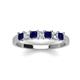 3 - Erica 3.00 mm Princess Cut Blue Sapphire and Diamond 7 Stone Wedding Band 