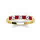 3 - Erica 3.00 mm Princess Cut Ruby and Diamond 7 Stone Wedding Band 