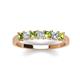 3 - Erica 3.00 mm Princess Cut Peridot and Diamond 7 Stone Wedding Band 