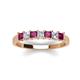3 - Erica 3.00 mm Princess Cut Rhodolite Garnet and Diamond 7 Stone Wedding Band 