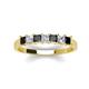 3 - Erica 3.00 mm Princess Cut Black and White Diamond 7 Stone Wedding Band 