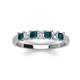 3 - Erica 3.00 mm Princess Cut London Blue Topaz and Diamond 7 Stone Wedding Band 