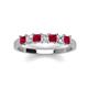 3 - Erica 3.00 mm Princess Cut Ruby and Diamond 7 Stone Wedding Band 