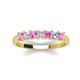 3 - Erica 3.00 mm Princess Cut Pink Sapphire and Diamond 7 Stone Wedding Band 