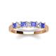 3 - Erica 3.00 mm Princess Cut Tanzanite and Diamond 7 Stone Wedding Band 