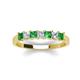 3 - Erica 3.00 mm Princess Cut Green Garnet and Diamond 7 Stone Wedding Band 