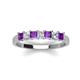 3 - Erica 3.00 mm Princess Cut Amethyst and Diamond 7 Stone Wedding Band 