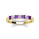 3 - Erica 3.00 mm Princess Cut Amethyst and Diamond 7 Stone Wedding Band 