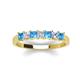 3 - Erica 3.00 mm Princess Cut Blue Topaz and Diamond 7 Stone Wedding Band 