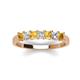 3 - Erica 3.00 mm Princess Cut Citrine and Diamond 7 Stone Wedding Band 