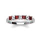 3 - Erica 3.00 mm Princess Cut Red Garnet and Diamond 7 Stone Wedding Band 