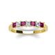 3 - Erica 3.00 mm Princess Cut Rhodolite Garnet and Diamond 7 Stone Wedding Band 