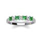 3 - Erica 3.00 mm Princess Cut Green Garnet and Diamond 7 Stone Wedding Band 