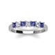 3 - Erica 3.00 mm Princess Cut Iolite and Diamond 7 Stone Wedding Band 