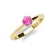 3 - Maxine 5.00 mm Round Lab Created Pink Sapphire Solitaire Engagement Ring 