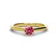 1 - Maxine 5.00 mm Round Pink Tourmaline Solitaire Engagement Ring 