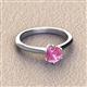 3 - Maxine 6.00 mm Round Lab Created Pink Sapphire Solitaire Engagement Ring 