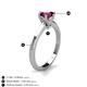 5 - Maxine 6.50 mm Round Rhodolite Garnet Solitaire Engagement Ring 