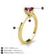 5 - Maxine 6.50 mm Round Rhodolite Garnet Solitaire Engagement Ring 