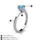 5 - Maxine 6.50 mm Round Blue Topaz Solitaire Engagement Ring 