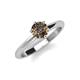 4 - Maxine 6.50 mm Round Smoky Quartz Solitaire Engagement Ring 