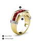 5 - Brad Round Ruby 7 Stone Men Wedding Ring