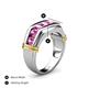 5 - Brad Round Pink Sapphire 7 Stone Men Wedding Ring
