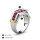 5 - Brad Round Pink Tourmaline 7 Stone Men Wedding Ring