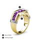5 - Brad Round Amethyst 7 Stone Men Wedding Ring