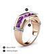 5 - Brad Round Amethyst 7 Stone Men Wedding Ring